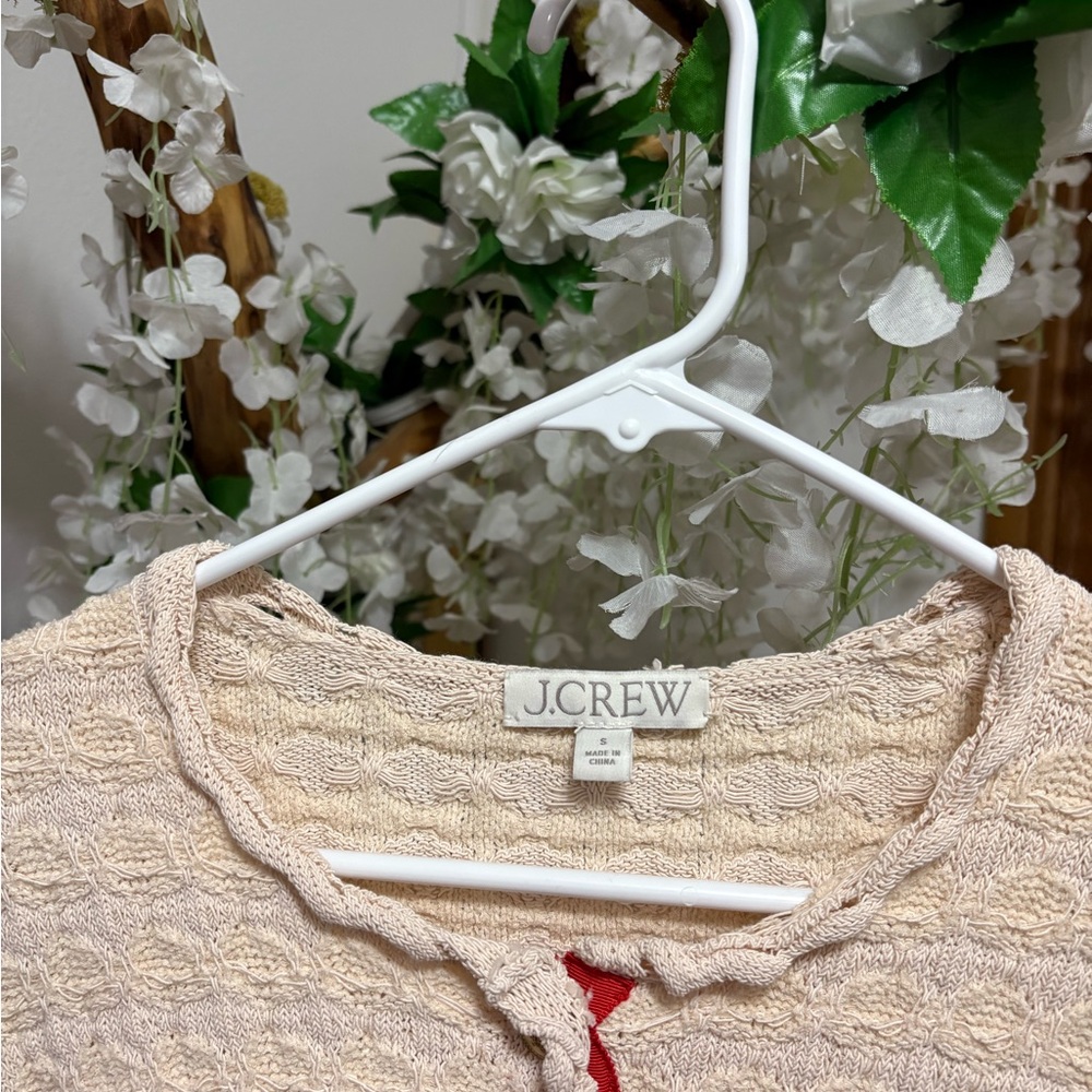 J. Crew Red and White Crochet Cardigan - Picture 6 of 9